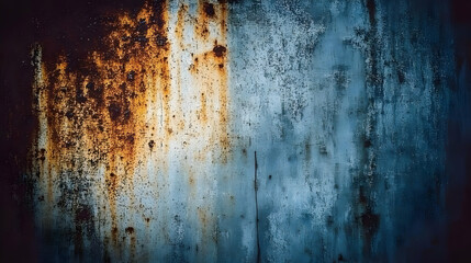 Rusty Metal Background Texture Photo, Blue and Orange