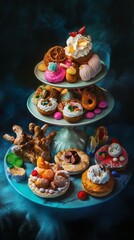 Pastry Assortment on Tiered Stand