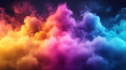 Obraz premium Colorful smoke clouds in dark background