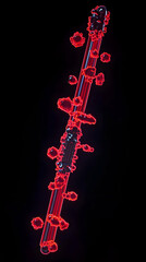 Fototapeta premium Abstract 3D Render Red Bubbles on a Rod Illustration