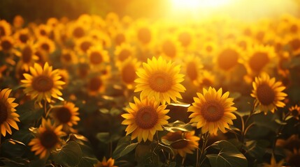 Obraz premium Vibrant Mexican Sunflowers Blooming Beautifully at Sunset in Mae Hong Son