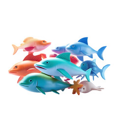 Fototapeta premium Colorful Toy Fish Collection