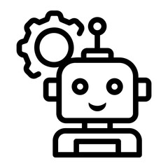 artificial intelligence robot maintenance Line Icon