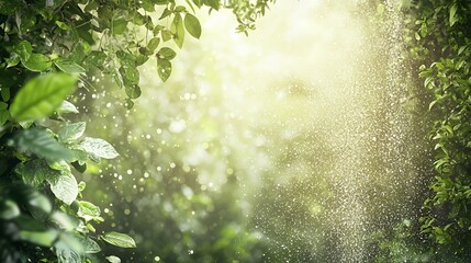 Lush Green Forest Sunlight Background