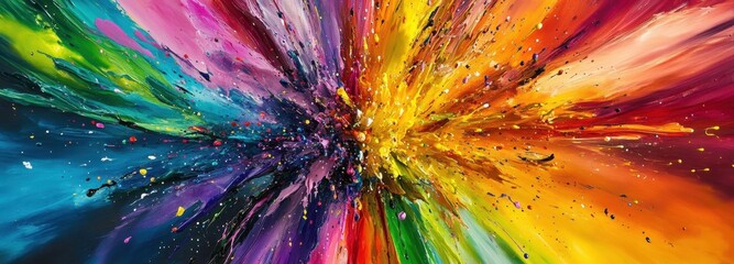 Obraz premium Colorful abstract painting exploding with bright colors