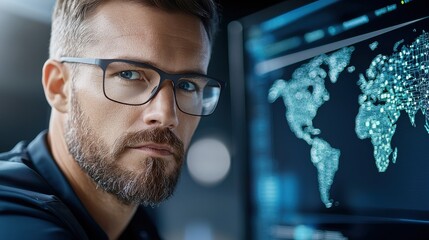 Military Intelligence Professional in Modern Workspace