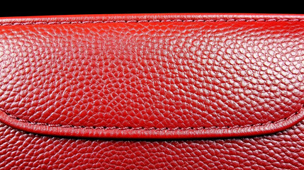 Photo Red Leather Texture Background Material Sewing Detail
