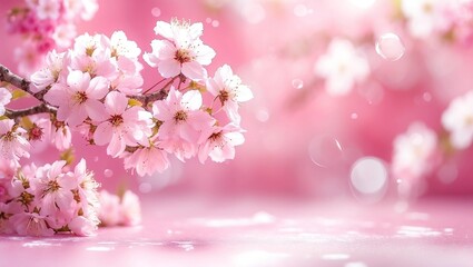 Cherry blossom petals lots of blue 