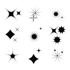 collection of Twinkle stars icon. Sparkle star, Shine and twinkle star Isolated on white background. vector illustration.