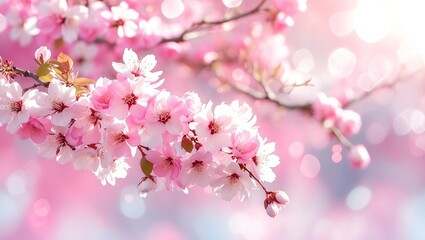 Obraz premium Cherry blossoms flutter down