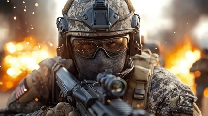 Ultra-Realistic Soldier in Tactical Gear