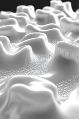 Fototapeta premium Monochromatic surface with pearl-like droplets, a textured abstract view