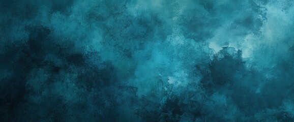 Fototapeta premium Dark turquoise watercolor background creating dynamic textured painting