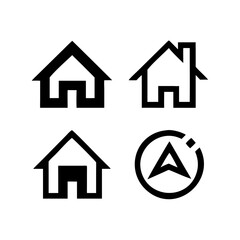 Fototapeta premium log cabin pancake house. House icon set. Home vector illustration sign. House Icon Home vector illustration symbol.