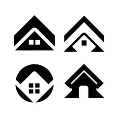 log cabin pancake house. House icon set. Home vector illustration sign. House Icon Home vector illustration symbol.