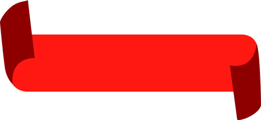 Red folded label banner illustration 