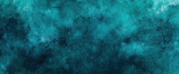 Obraz premium Dark turquoise watercolor background creating dramatic and moody atmosphere