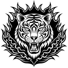 Obraz premium tiger head tattoo