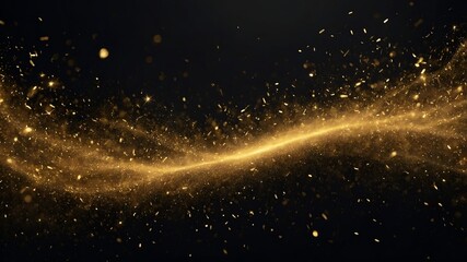 A mesmerizing scene featuring a dark background with floating golden dust particles