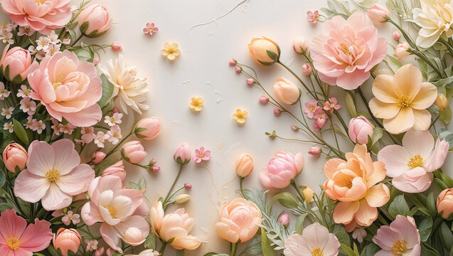 Delicate Floral Arrangement on White Background