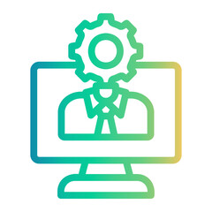 computer Line Gradient Icon