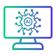 computer Line Gradient Icon