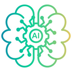 ai brain Line Gradient Icon