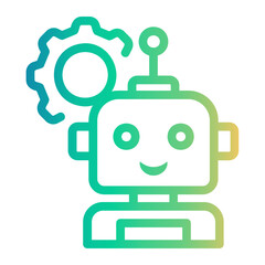 artificial intelligence robot maintenance Line Gradient Icon