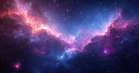 Fototapeta premium Vivid Cosmic Nebula with Stars and Colorful Gas Clouds in Space