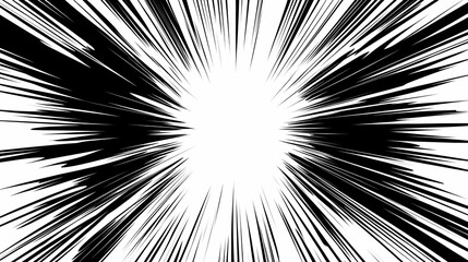 Abstract Background, Black and White Radiating Lines Illustration