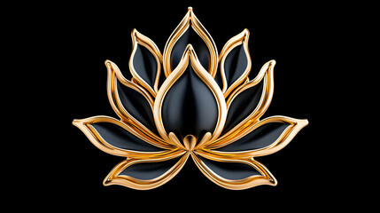 Elegant Black and Gold Lotus Mandala Design