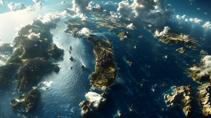 Fototapeta premium mmersive Aerial Archipelago Map