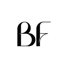 BF monogram logo design letter text name symbol monochrome logotype alphabet character simple logo