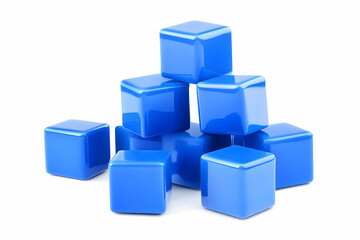 Fototapeta premium Blue Cubes 3D Illustration