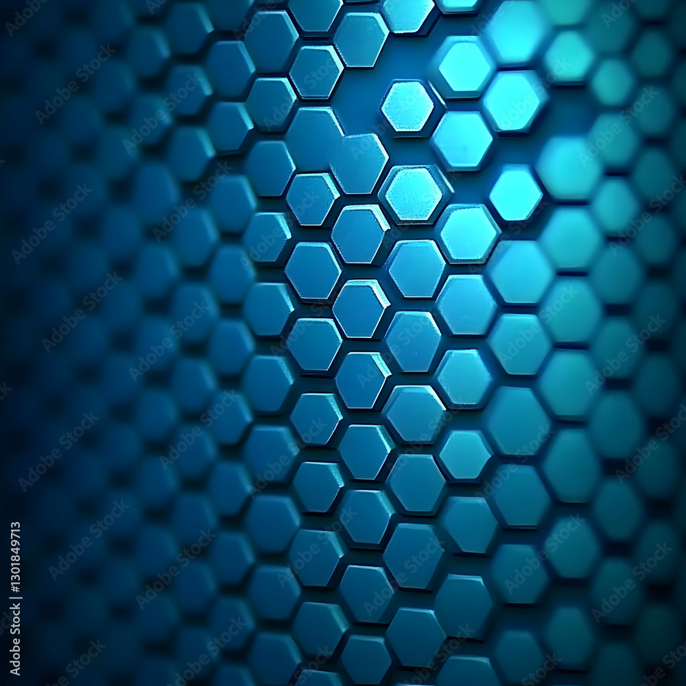 Wall mural 3d abstract background blue hexagon pattern texture design