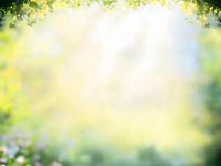 Fototapeta premium Abstract Background - Dreamy Garden Spring Flowers Bokeh Green Nature