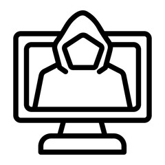 Obraz premium hacker Line Icon