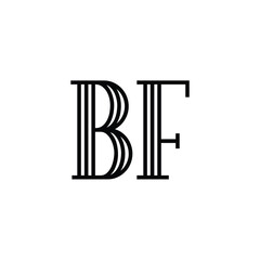 BF monogram logo design letter text name symbol monochrome logotype alphabet character simple logo