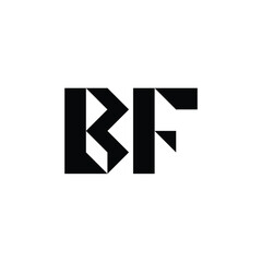Fototapeta premium BF monogram logo design letter text name symbol monochrome logotype alphabet character simple logo