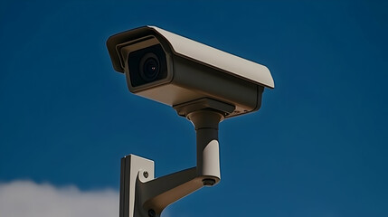 Photo Security Camera, Surveillance, CCTV, Blue Sky Background