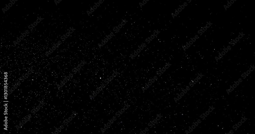 Wall mural natural organic dust particles floating on black background. dynamic dust particles randomly float i