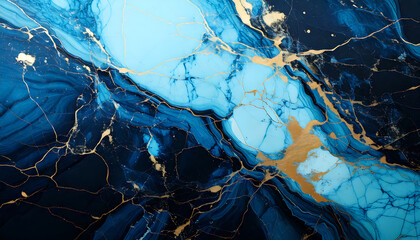 Naklejka premium blue and yellow marble wallpaper