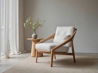 Modern White Armchair in a Bright Minimalist Room