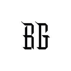 BG monogram logo design letter text name symbol monochrome logotype alphabet character simple logo