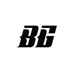 BG monogram logo design letter text name symbol monochrome logotype alphabet character simple logo