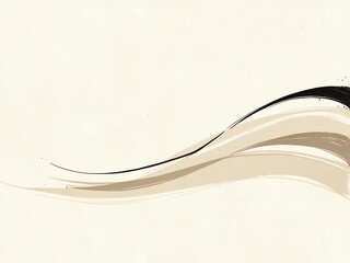Abstract Beige and Black Wave Design