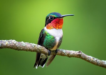 Fototapeta premium Vibrant male hummingbird perched on a branch.