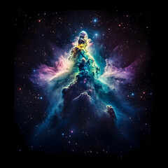Fototapeta premium Cosmic Pillars: A Vibrant Nebula Illustration