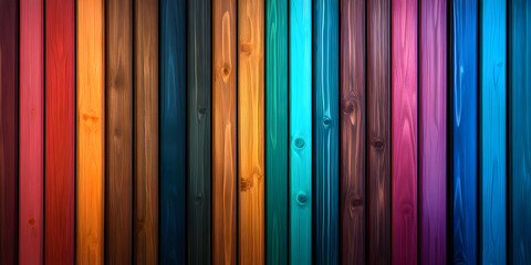 Colorful Wood Panel Background Illustration - Rainbow Colors, Texture, Planks, Design, Art, Abstract, Pattern, Wooden, Vibrant