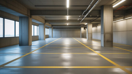 Fototapeta premium Vacant Indoor Parking Area